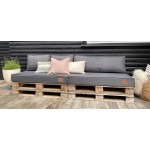 Paletové sedenie Golden Garden GG31 podsedák a vankúš 120cm x 80cm x 15cm Modrá s kvietkami